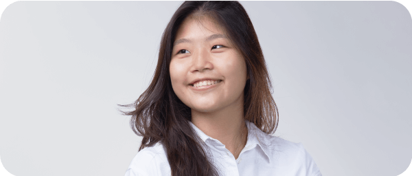 A young chinese girl smiling